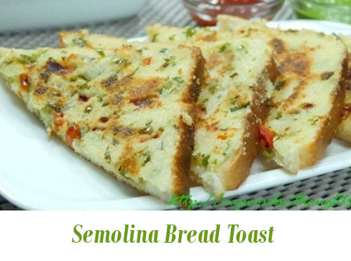 Rava Bread Toast (Semolina Bread Toast)