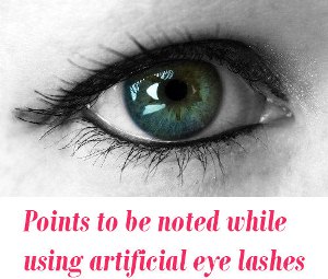 while using artificial eye lashes