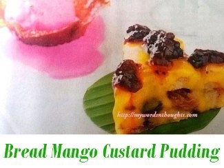 bread mango custard pudding
