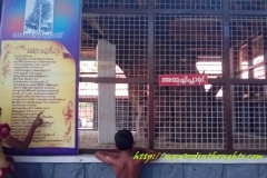 A child reading the legend of the temple