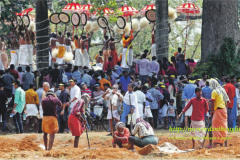 Preparations of fireworks in the backdrop of Cherupoorams