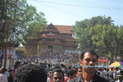 People gathered in front of Vadakkumnathan