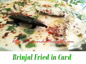 Brinjal Fried in Curd Curry
