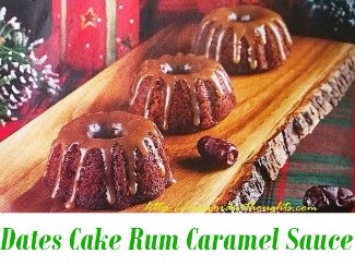 Dates Cake with Rum Caramel Sauce