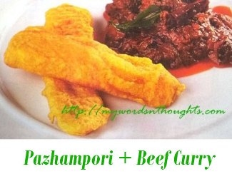 Pazhampori + Beef Curry