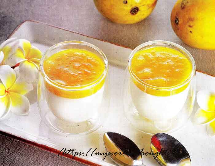 Panna Cotta With Mango Sauce – Sweet Pudding Recipe