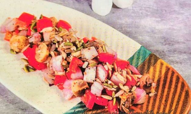 Onion Tomato Salad Recipe with Added Mushrooms